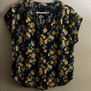Banana Republic Navy Floral Blouse